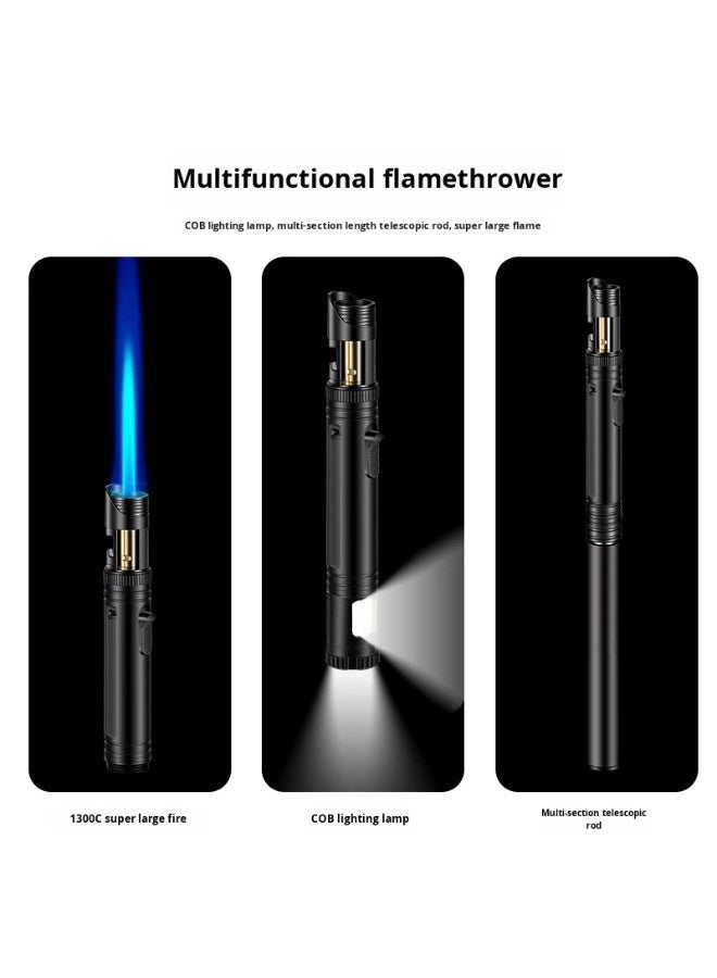 بلو فاير ولاعة شعلة قابلة للتمديد مقاومة للرياح للشواء والاستخدام الخارجي، مسدس لهب بدرجة حرارة عالية، ولاعة تعمل بغاز البوتان، تصميم تلسكوبي، هيكل من سبيكة الزنك، إشعال آمن، أداة إشعال للشواء - Image 5